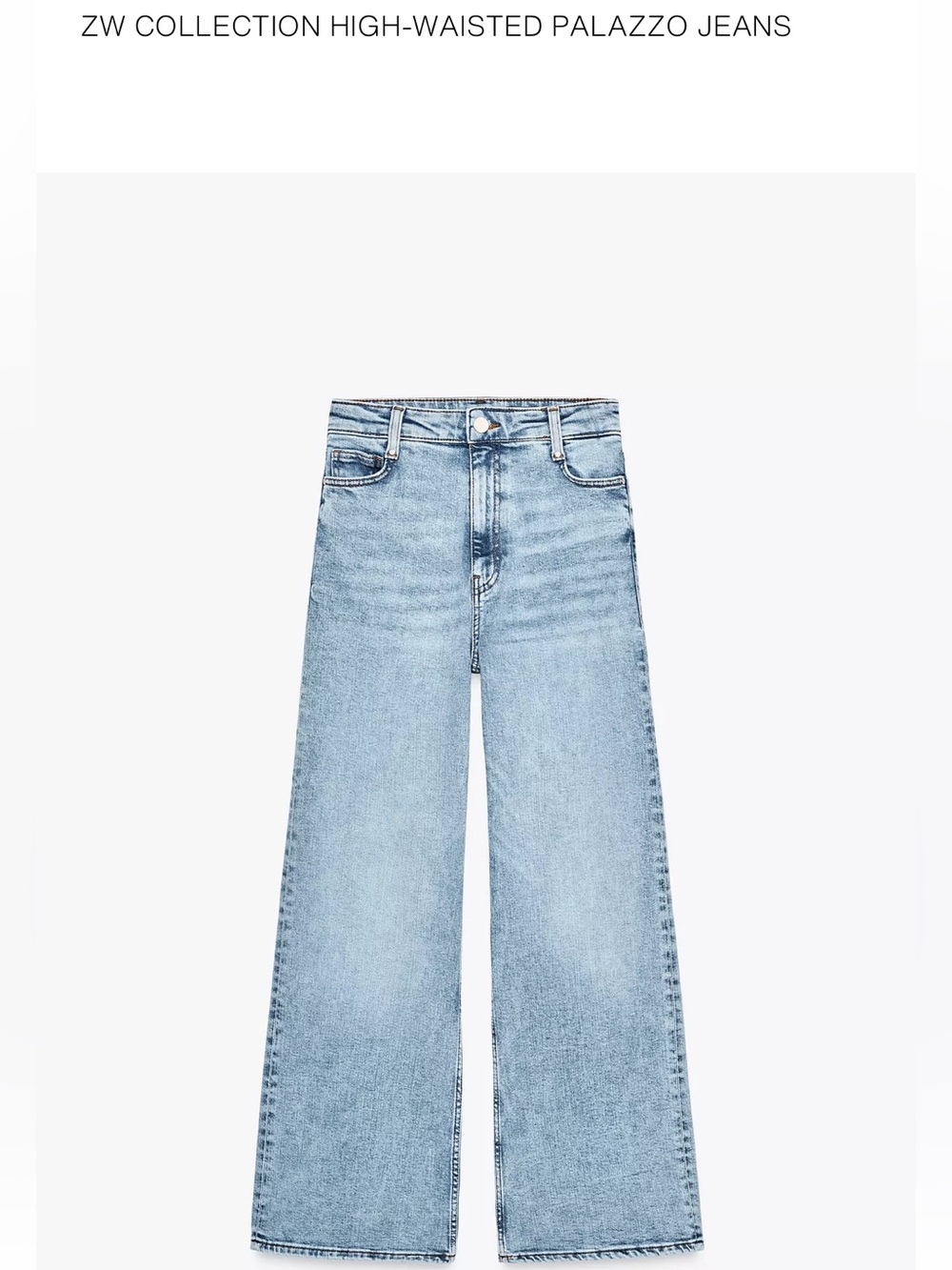 Zara ZW Collection High Waisted Palazzo Jeans 6